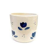 Blue Babushka Cat & Tulips Medium Planter