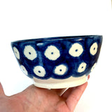 Ceramic Bowl - Blue Dots & Cat