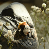 Porcelain Cowboy Cat Necklace - Calico