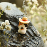 Porcelain Cowboy Cat Necklace - Calico