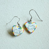 Multicolor Cat Heart Earrings