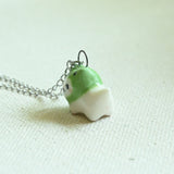 White Frog-Cat Porcelain Necklace