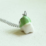 White Frog-Cat Porcelain Necklace