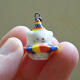 Porcelain Clown Cat Necklace