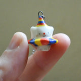 Porcelain Clown Cat Necklace