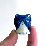 Mini Porcelain Figure - Blue Tuxedo Cat (Seconds)