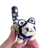 Ceramic Cat Pipe - Blue Spot (Seconds)