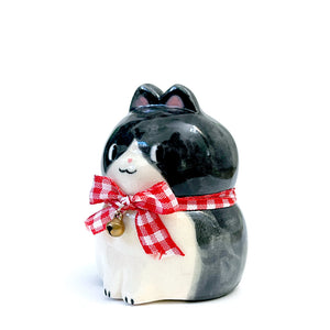 Ceramic Cat Figure - Tuxedo