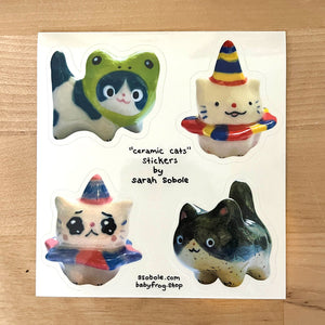 Ceramic Cats Sticker Sheet