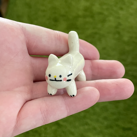 Mini Cat Figure - White